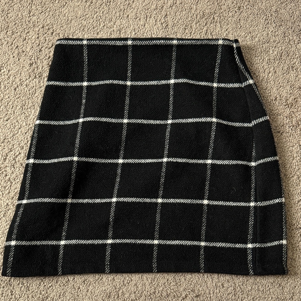 Primark Black and White Checkered Mini Skirt